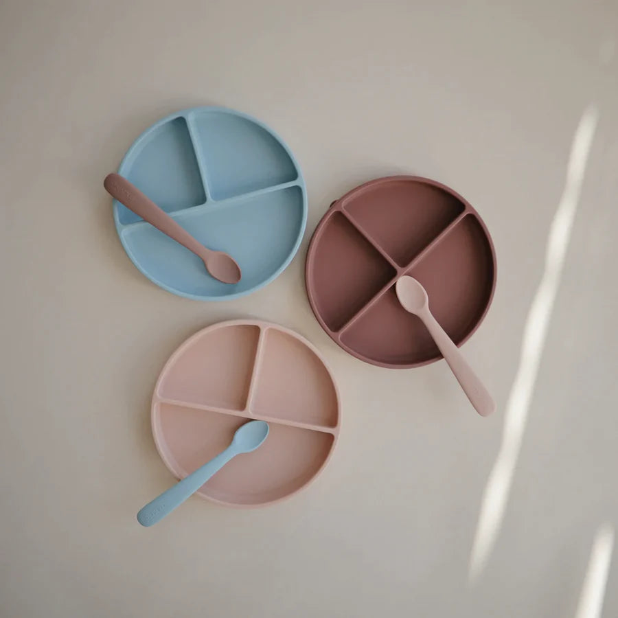 2 Cucchiaini Mushie Baby Spoon, Powder Blue